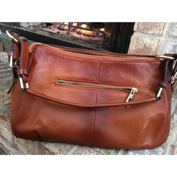 🆕Womens Brown Genuine Leather Shoulder Bag Top Handle Handbag Ladies Purses - Picture 2 of 15
